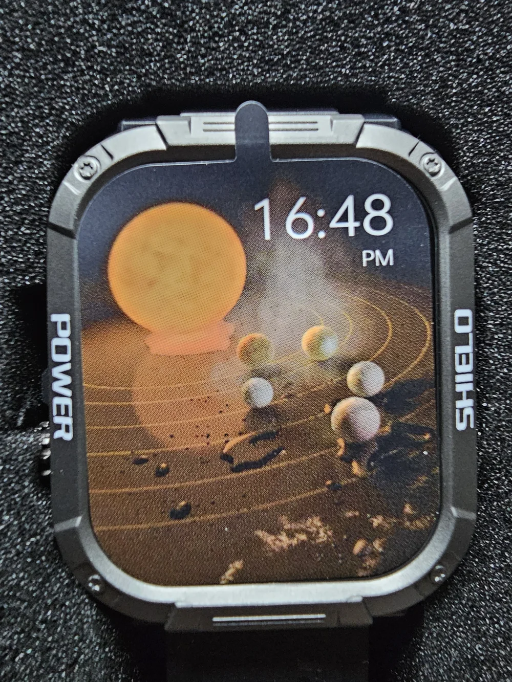 Black Tactical Smartwatch with Silicone Strap
